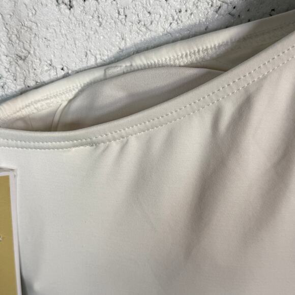 Michael Kors One-Shoulder Underwire One-Piece Swimsuit  white 4 MSRP $102 - Picture 6 of 11